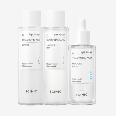 Scinic Hyaluronic Acid Skin 150ml + Lotion 150ml + Ampoule Serum 50ml (3-Piece S