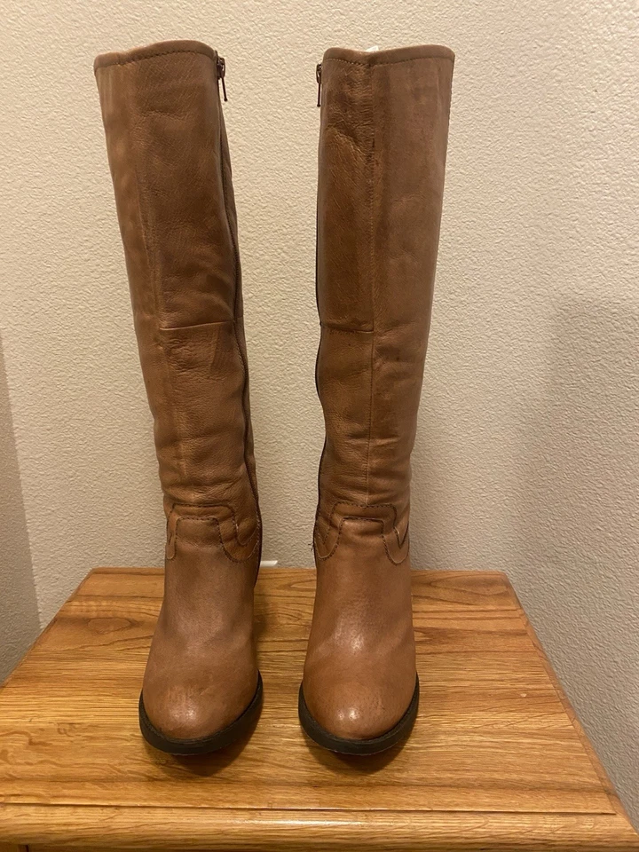 Botas de cuero para mujer Congac 7,5 Foto 3 de 4