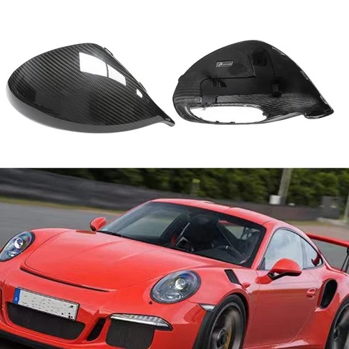 Carbon Fiber Rearview Mirror Cover Cap For Porsche 991 Sport 991.2 GT2 GT3 1Pair