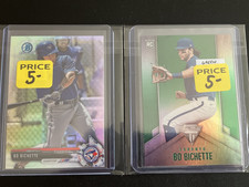 2x BO BICHETTE 2017 2020 Bowman Chrome REFRACTOR Draft Titanium GREEN RC Rookie