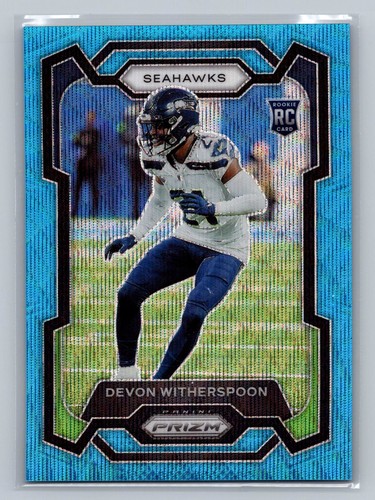 2023 Panini Prizm Devon Witherspoon Blue Wave #/199 Rookie #389