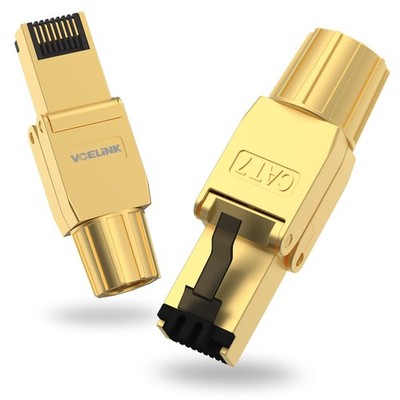 RJ45 Connectors Tool Free Cat 7, Shielded RJ45 Modular Plugs 10 Gbps 600MHz P...