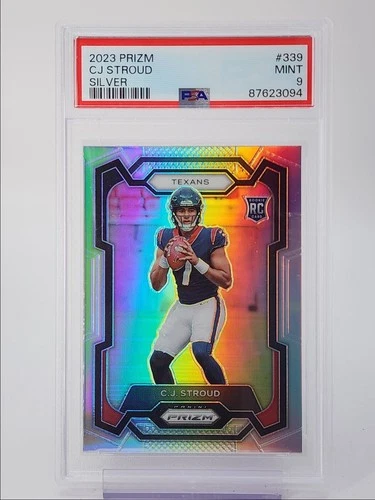 C.J. STROUD 2023 PANINI PRIZM ROOKIE SILVER TEXANS #339 A RC PSA 9 Q0004