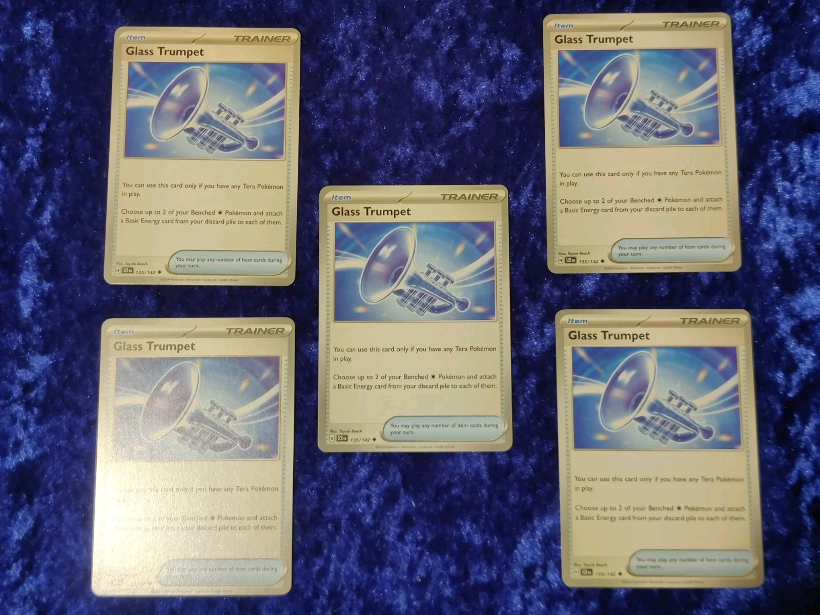 (5x) Glass Trumpet 135/142 - Stellar Crown - Pokemon TCG - PLAYSET NM-
