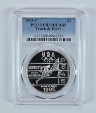 1995-P Olympic Track & Field Commemorative Dollar PR69 DCAM PCGS