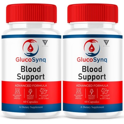 (2 Pack) GlucoSynq Blood Support, Gluco Sync Wellness Formula (120 Capsules)
