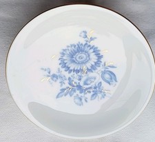 Meissen German Porcelain Aquatinta Small Floral Dish With Gold Detail