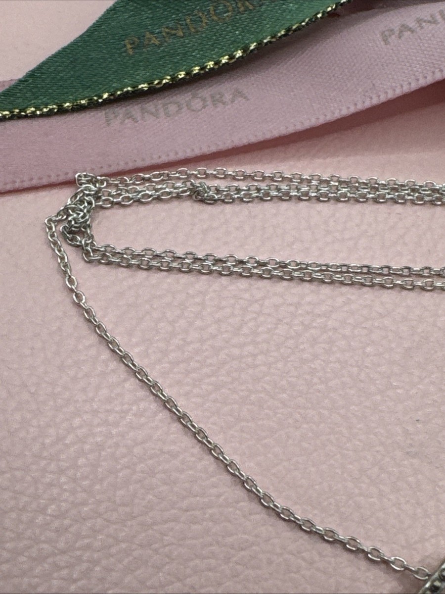 Pandora Silver Heart of a Princess Pendant Necklace 398688C01 - 50cm Genuine View 3