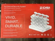 Zosi 16- Channel security System, 12 Weatherproof Cameras + DVR