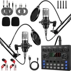 Podcast Equipment Bundle For 2 Studio Recording Kit Music Mixer Headphones M300