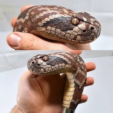 Hand carved snake design wooden walking stick for men women walking cane
