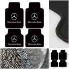 Mercedes-Benz Car Floor Mats Black Nylon Thin Lightweight Universal Rugs 4 Pcs