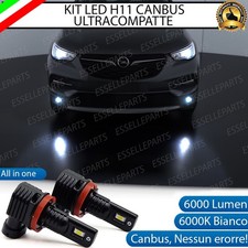 KIT FULL LED H11 FENDINEBBIA PER OPEL GRANDLAND X 6000K BIANCO 6000 LUMEN CANBUS