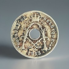 Belgium 1913 - 5 Centimes Coin - King Albert I - French Text