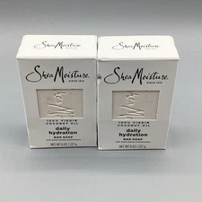 Lot of 2 Shea Moisture 100% Virgin Coconut Oil Daily Hydration Bar Soap 8 oz