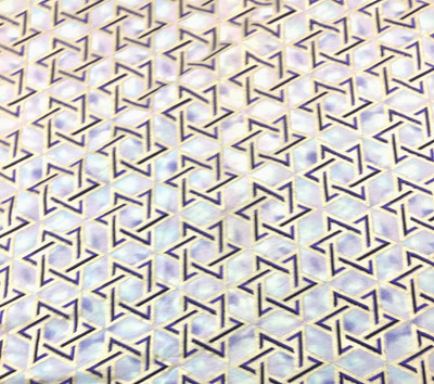 VTG Beth Ann Bruske STAR OF DAVID For David Textiles Cotton Fabric 8 Yards Blue