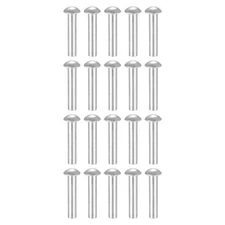 50Pcs Brazier Head Rivets, M6 x 30mm Aluminum Solid Rivets, Silver Tone