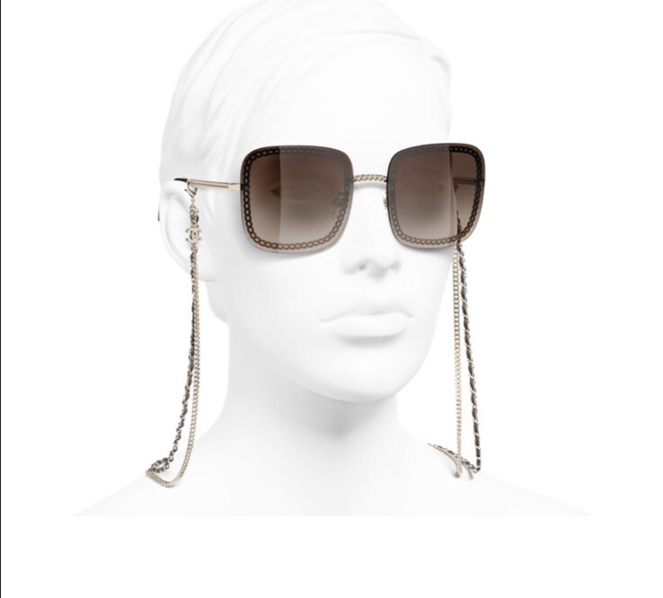 CHANEL ラウンドシェイプ サングラス CH4245 美品 CHANEL シャネル 4245 c.395/S6 ゴールドチェーン ラウンド