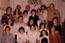 Vintage Photo Slide 1977 Group Posed Men Women Teens