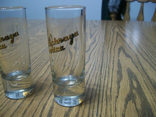 stolichnaya vodka double shot glasses BARWARE gold lettering one pair mancave - Picture 5 of 5