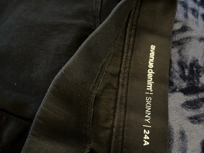 Avenue Black Pull-on Skinny Jeans 24