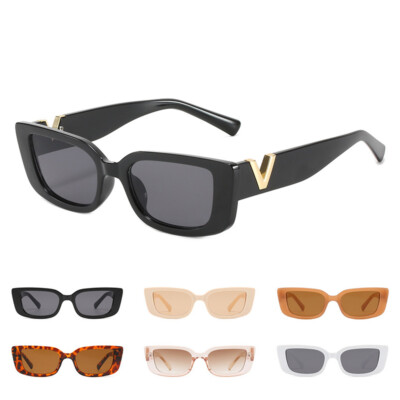 Rectangle Sunglasses for Women Men Trendy Retro Square Frame Fashion Sunglasses