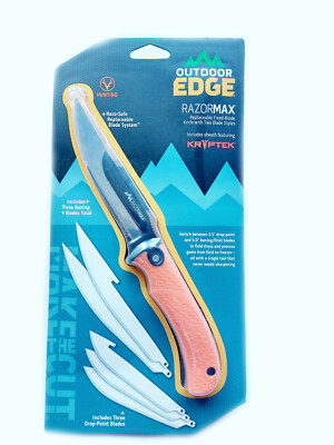 Outdoor Edge RazorMax Orange Blister Feststehendes Outroormesser Jagdmesser 