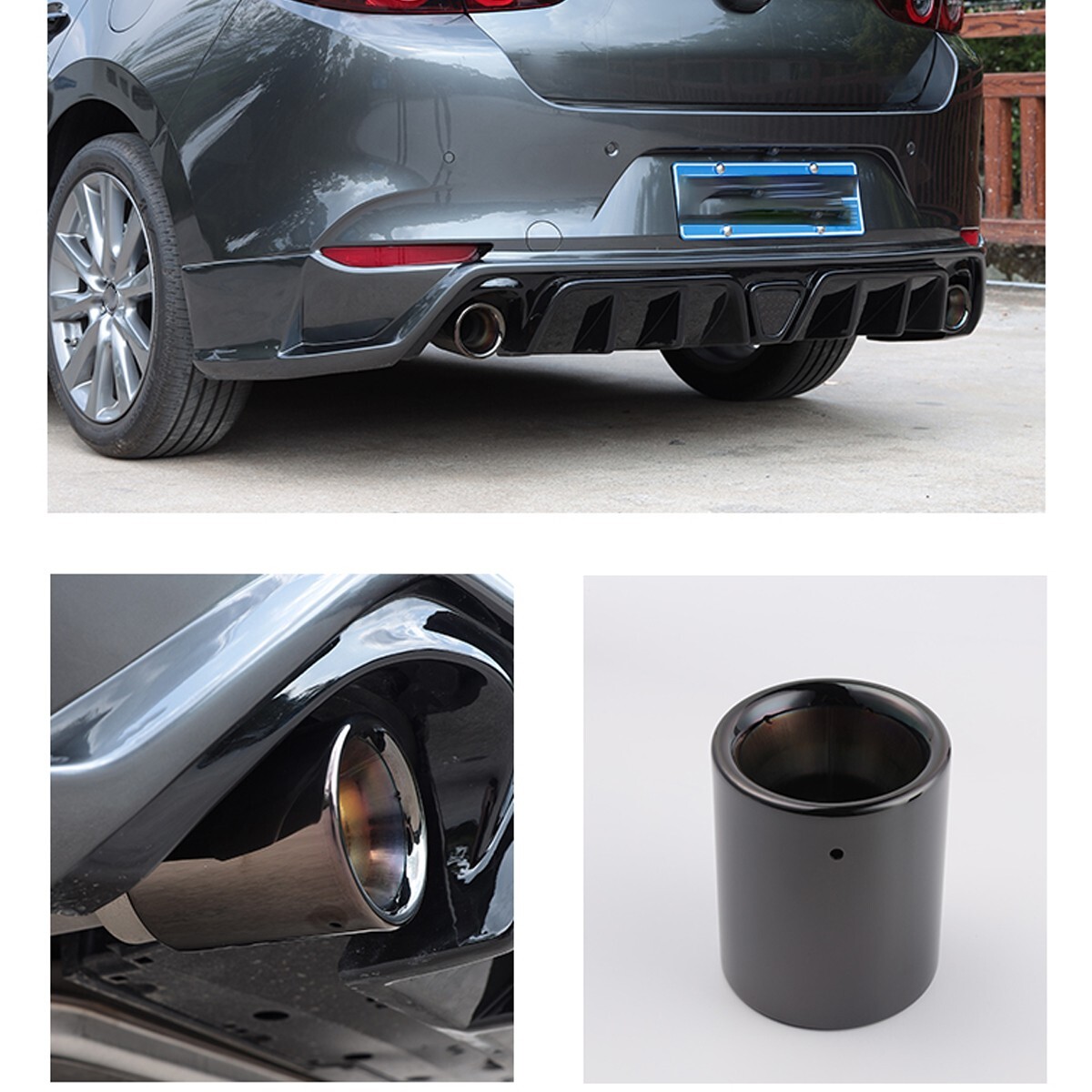 2017-2024 Mazda CX-5 2PCS Black Exhaust Tube Muffler Tail Pipe Tip