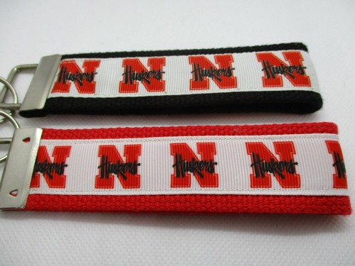 University of Nebraska Huskers on Strong Webbing Key Fob Keychain Wristlet - Picture 4 of 9