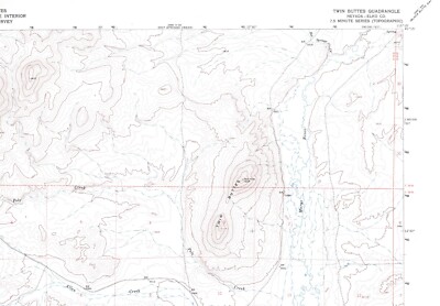 Twin Buttes, Nevada 1967 Vintage USGS Topo Map 7.5 Quadrangle Topographic
