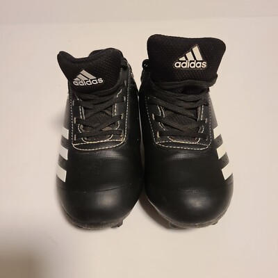Adidas Cleats Black/White Rundown TPU Baseball Kids Size 10K | eBay