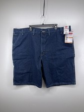 WRANGLER MEN'S CARPENTER DARK BLUE JEAN SHORTS Size 48 Inseam 10 NEW Irregular