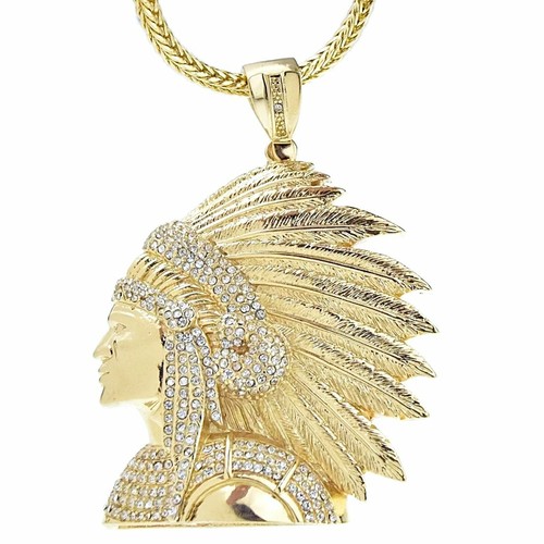 Big American Indian Chief Head Pendant 