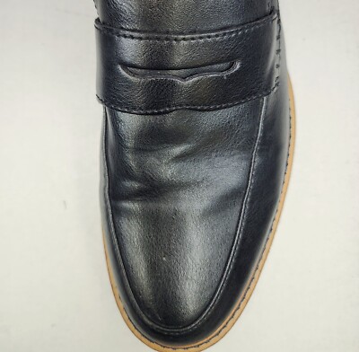 Seven91 Black Leather Penny Loafers Dress Shoes Men display picture 2