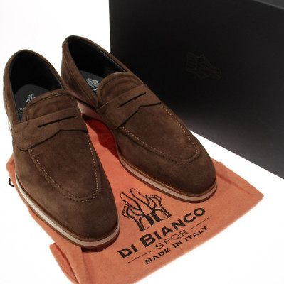 Di Bianco NWD Brera Classic Suede Loafers Size 9.5 in Tundra Brown