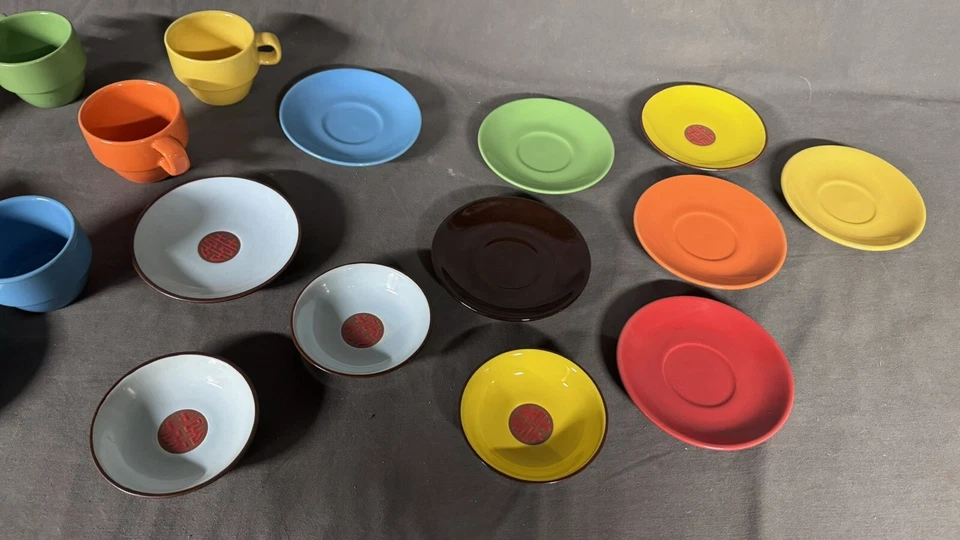 Mercado Mundial Apilable Tazas y Platillos Espresso con Estampado Chino Cerámica Pequeño Foto 4 de 4