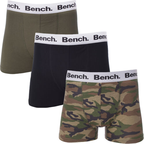 Bench Mens Boland 3 Pack Elasticated Logo Waist Band Boxers Boxer Shorts - Multi - Picture 1 of 10