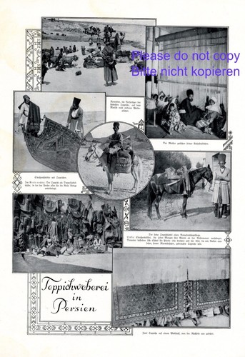 Carpet weaving in Persia 1924 XL page with 7 photo images + - Afbeelding 1 van 2