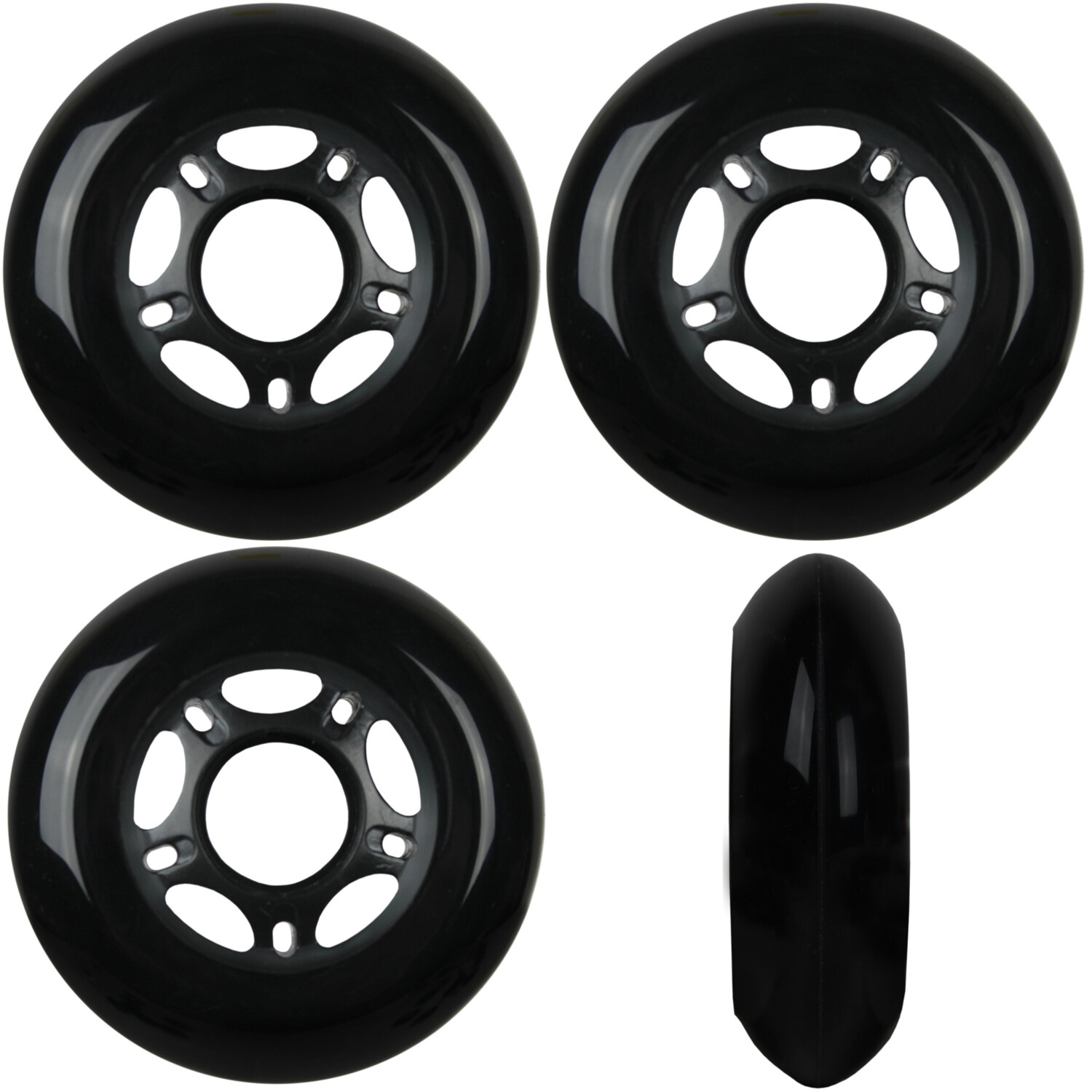 Inline Skate Wheels 76mm 82A Black Outdoor Roller Hockey Rollerblade 4 Pack eBay