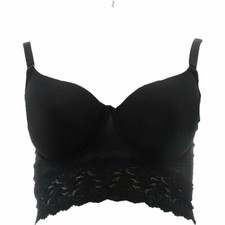 Rhonda Shear Power-Mesh Step-In Bra Underwire Cups Women's, Size 32/34D