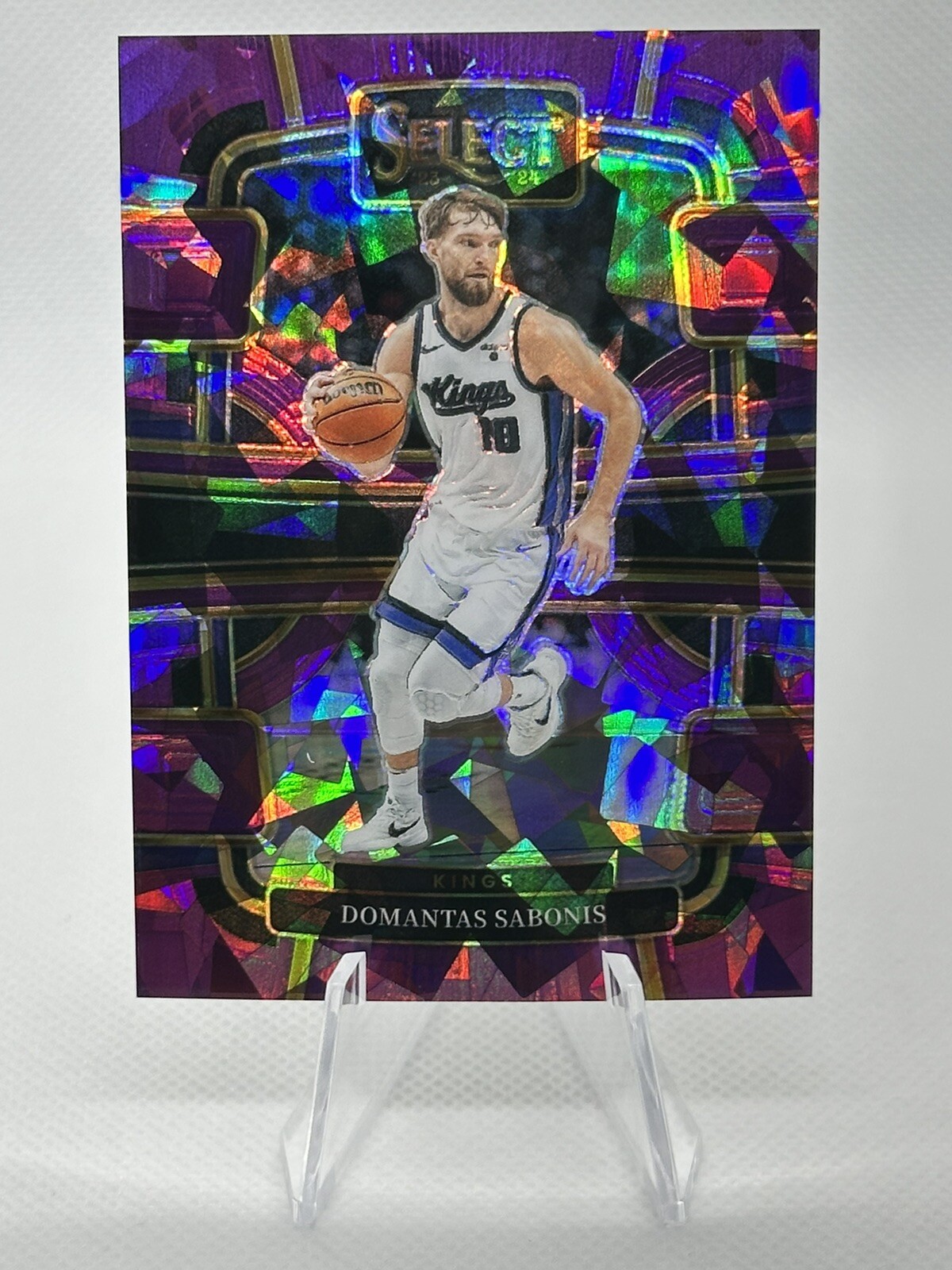 2023-24 Panini Select Domantas Sabonis Purple Cracked Ice /99 - Sacramento Kings