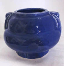 Vintage Glossy Dutch Blue Ceramic Pot Double Ear Type Handles - 3" x 4" USA Mark