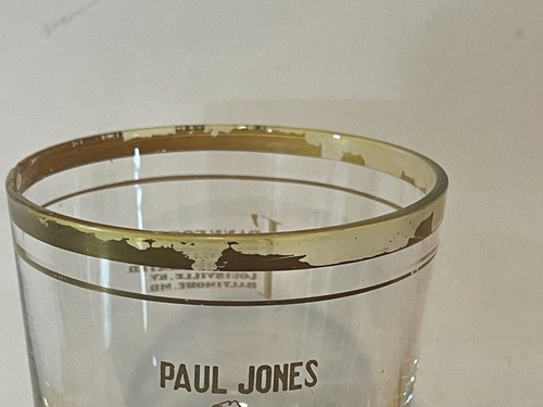 Vintage Paul Jones Gold Trim Old Fashion Whiskey Rocks Glass - 3 1/4" Tall - Picture 3 of 9