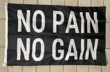Gym Motivation Flag FREE SHIP No Pain No Gain Lifting Garage USA 3x5  