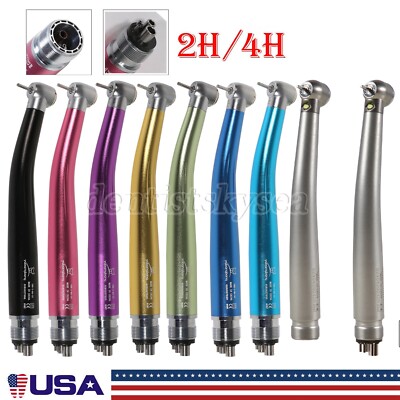 Dental Fiber Optic LED E-generator high speed handpiece Turbine 2/4H 7Colors