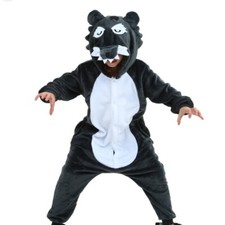 Kids Gray Wolf Costume Pajamas - One Piece - Kigurumi