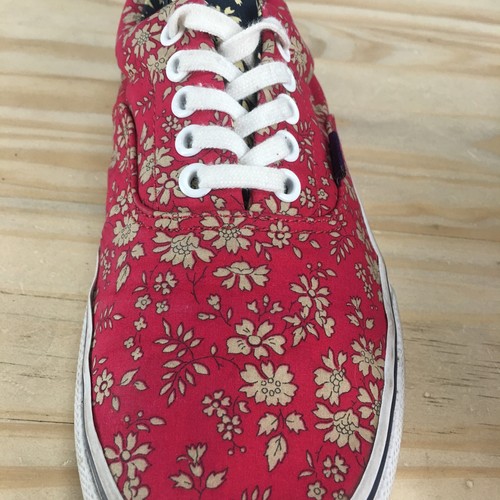 Vans Shoes Womens 9.5 Mens 8 Era 59 Liberty Sneakers Red Floral Lace Up Low TC6D - Picture 5 of 16