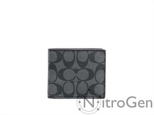 Coach Men's Signature Compact ID Wallet 