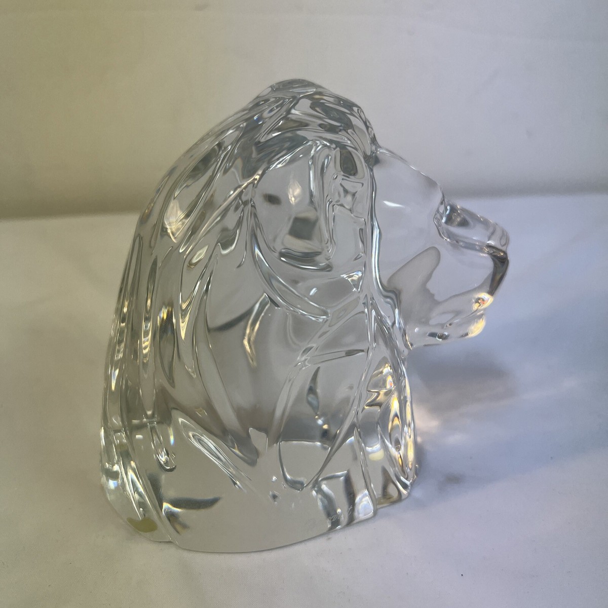 Baccarat France Signed Large Crystal Lion Head Figurine | eBay
