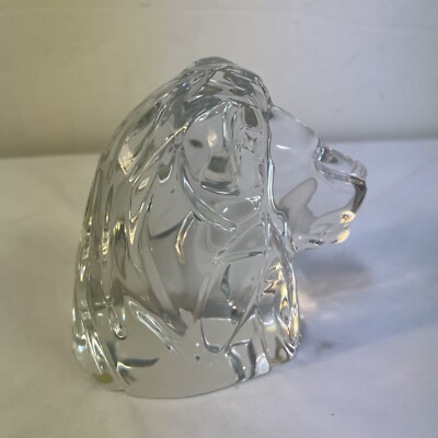 Baccarat France Signed Large Crystal Lion Head Figurine | eBay